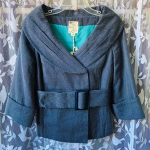 Wide Collar Belted Jacket